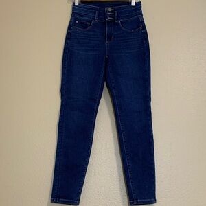 Ann Taylor High Rise Dark Blue The Skinny Curvy Fit Jeans Size 0P